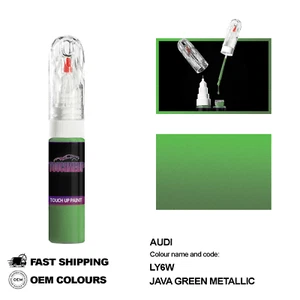 FOR AUDI JAVA GREEN LY6W Touch Up Paint Pen Brush Fix Kit Scratch Chip Set Mark - Picture 1 of 8