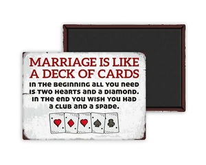 Hochzeit ist wie ein Kartenspiel - Magnet personalisiert 54x78mm Foto Kühlschrank - Bild 1 von 8