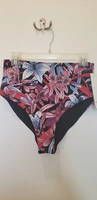 NWT Lululemon DEEP SEA BIKINI High Waist Bottom Lush Lilies 10 SWIM purples surf - Image 1 of 4