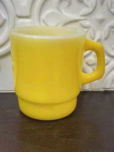 Anchor Hocking Fire King Milk Glass Yellow Stackable Coffee Mug - Picture 1 of 4
