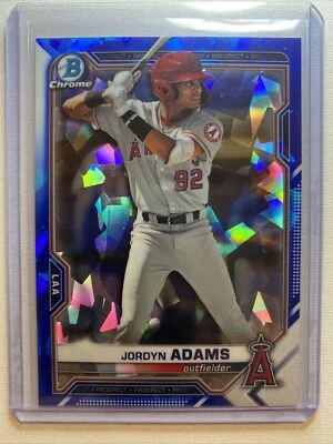 Jordyn Adams Los Angeles Angels 2021 Bowman Chrome Draft Sapphire #BDC-32 - Image 1 of 2