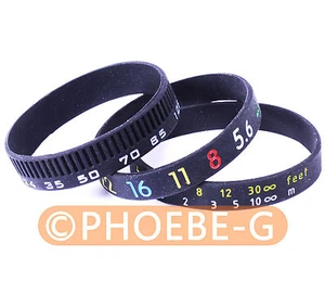 Photographer silicone bracelet SET Aperture+Focus+Focal Length style Wristband - Picture 1 of 1