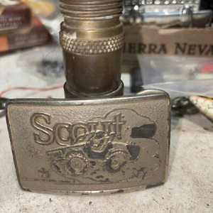 Vintage International Harvester Scout Spec Cast Metal Belt Buckle Patina IH - Picture 1 of 2