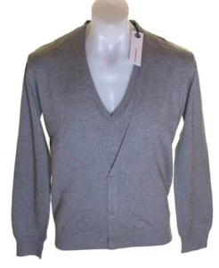 New Authentic Men's Full Circle V Neck Jumper Cardigan Sweater Grey New Butta - Bild 1 von 2