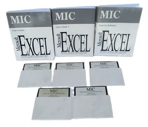 Microsoft Excel MIC For Windows 4.0 5.25" Disk And 3 Manuals - Picture 1 of 3
