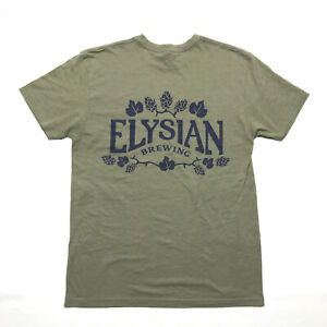 Elysian Brewing Craft Beer Brewery Green Short Sleeve T-Shirt Mens Med