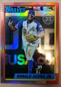 2025 Topps Chrome Ronald Acuña Jr. 1990 Topps Refractor - Atlanta Braves #90CB-2 - Bild 1 von 2
