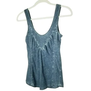 Free People Blue Tank Top Sleeveless Casual Cotton Blend Comfortable Everyday - Picture 1 of 11