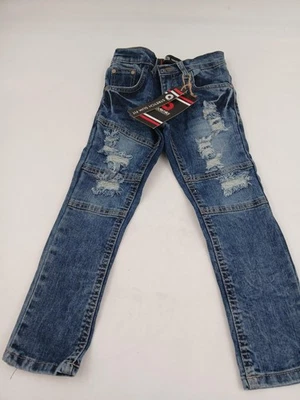 Akademiks Jeans Boys 5 Blue Stretch Slim Fit Distressed Ripped Denim Pants - Image 1 of 4