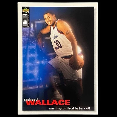 1995-96 Collectors Choice #239 Rookie Rasheed Wallace WASHINGTON BULLETS - MINT - Image 1 of 2