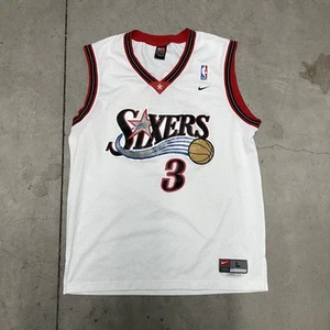 Nike Team NBA Vintage White Jersey Philadelphia 76ers #3 Allen Iverson Men’s L - Picture 1 of 7