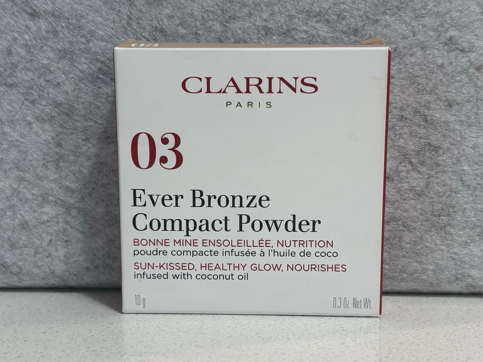 CLARINS EVER BRONZE COMPACT POWDER SUN-KISSED,HEATHY GLOW,NOURISHES 10G #03 - Image 1 of 4