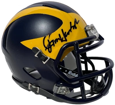 JIM HARBAUGH SIGNED AUTOGRAPHED MICHIGAN WOLVERINES MINI HELMET FOOTBALL JSA - Image 1 of 3