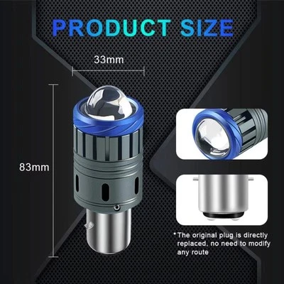 Motorcycle LED Headlight Lens Bulb H4 H6 BA20D for Enhanced Driving Experience - Image 1 of 4