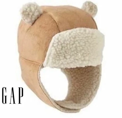 Baby GAP Faux Suede Shearling-Lined Trapper Hat Size 12-18 Months EUC - Image 1 of 4