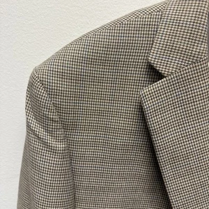 Chaps Houndstooth Blazer Sport Coat Mens Size 44 Long Tan Business NWT - Picture 1 of 10