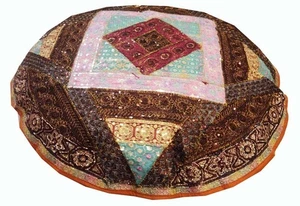 40" CELEBRATION GIFT VINTAGE DÉCOR SARI ACCENT THROW FLOOR CUSHION PILLOW COVER - Picture 1 of 7