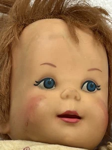 17" Mattel "Baby Secret" 1965  doll Poseable Pull String doesn't work/missing - Picture 1 of 15