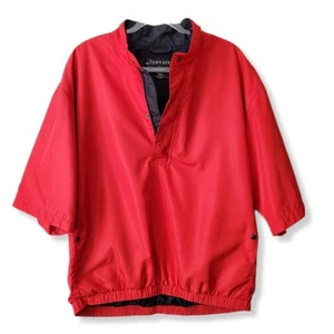 Dry Joy Men FootJoy Red Half Zip Jacket L Golf Outerwear Athleisure Casual Flaw - Picture 1 of 9