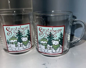 2005 Marshall Field's  SANTA BEAR  Glass Mug - Feet Of 2 - Picture 1 of 7