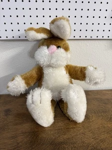 Rabbit Plush 19" Brown White Mty International 1980 Stuffed Animal Toy Big Feet - Picture 1 of 8