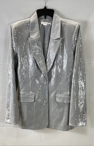 Good American Women Gray Sequin Blazer Size M - Picture 1 of 6