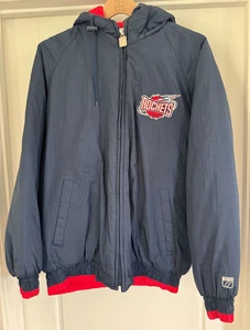 Houston Rockets Jacke Herren Medium Logo 7 Hooded Puffer NBA 90s Full Zip - Vintage - Bild 1 von 8