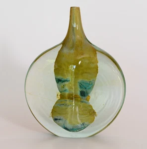 Mdina Glas Fischvase Malta Michael Harris Design Lollipop signiert Vintage - Picture 1 of 11