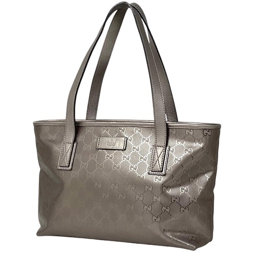 GUCCI GG Imprime Tote Bag Borsa a Mano Borsa a Tracolla Metallizzata Tote Bag Rivestita Can...