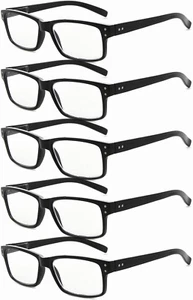 5 Pack Reading Glasses for Men Spring Hinges Classic Readers - Picture 1 of 12