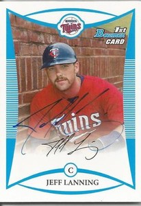 Minnesota Twins JEFF LANNING autographed 2008 Bowman