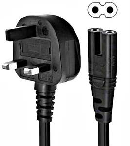 5m Figure of 8 Mains Cable / Power UK Lead Plug Cord IEC C7 Fig Laptop SKY BOX - Picture 1 of 3