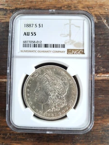 1887 S Morgan Silver Dollar NGC AU55 - Picture 1 of 3