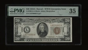 DBR 1934-A $20 FRN Hawaii Fr. 2305 PMG 35 Serial L85700805A - Picture 1 of 2