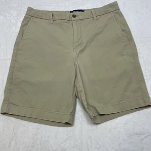 Vintage Chaps Ralph Lauren Shorts Mens Tagged 34 Beige Stretch Chino Preppy - Picture 1 of 8