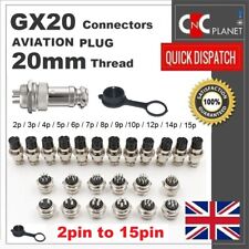 GX20 Connector Metal Panel Cable Aviation Plug 2 3 4 5 6 7 8 9 10 14 15 Pin 20mm