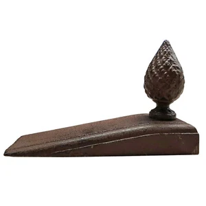 Cast Iron Pinecone Door Stop Wedge Vintage Rustic Brown Victorian Style Heavy - Picture 1 of 4