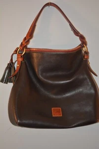 Dooney & Bourke Hobo Bag Handtasche Kastanienbraun Florentiner Leder geflochtener Riemen - Bild 1 von 15