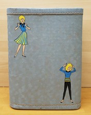 Vintage Blue Doll Case Wardrobe Trunk 1960's RARE