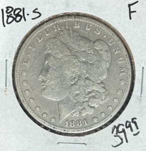Dólar de plata Morgan 1881-S ~ fino ~ bonita moneda~ - Imagen 1 de 2