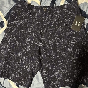 Under Armour UA Men's GOLF DRIVE Storm 10-inch Blue Pattern Shorts Sz 32 - Picture 1 of 4