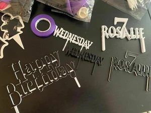 Wednesday Adams Cupcake Topper Set Of 10 - Picture 1 of 2