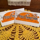 2 RARE Antique Peter Pumpkin Shoes Retail Cards Advertising Ephemera circa 1930s