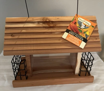 Royal Wing Bird Feeder Genuine Cedar Wood For Seeds And Suet-NWT - Image 1 of 4