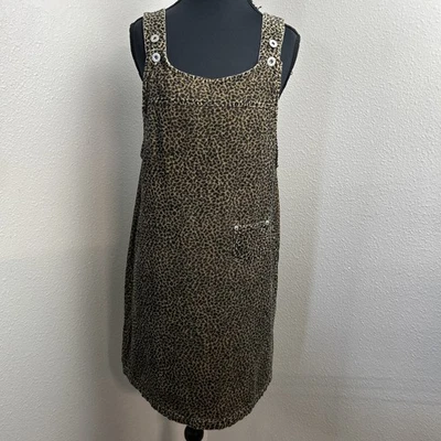 Винтажный выцветший славы общий платье вельвет средний животных печати опрятный Academia Y2K - Изображение 1 из 4