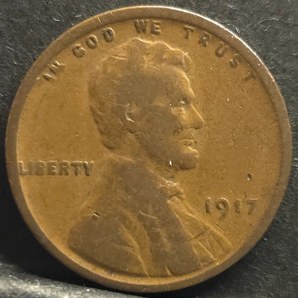 1917 年双模正面 FS-101 林肯小麦美分币 — 第 1/4 张图片
