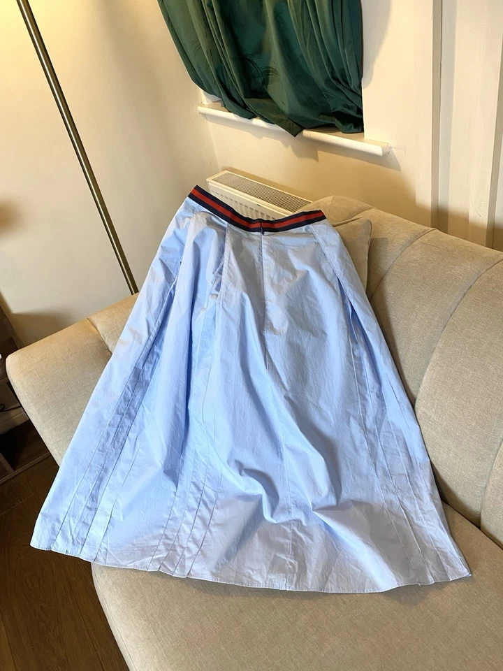 Auténtica Gucci Algodón Popelina Falda Gucci Azul Algodón Falda Foto 1 de 4