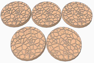 5x Cracked Earth round Bases D&D - Picture 1 of 3