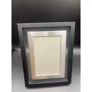 decorel black silver layered photo frame wood metal table or shelf READ - Picture 1 of 4