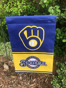 Milwaukee Brewers Double Sided Garden Flag Banner 12 x18 